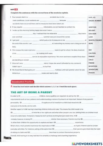 Use of English B2 - Unit 4