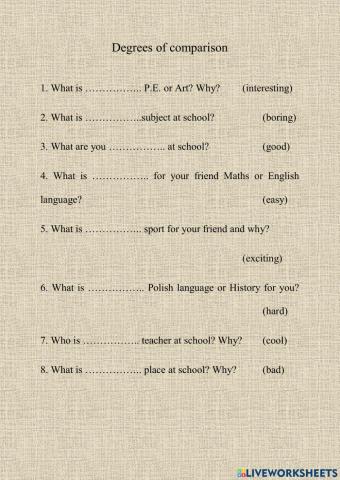 Degrees of comparison