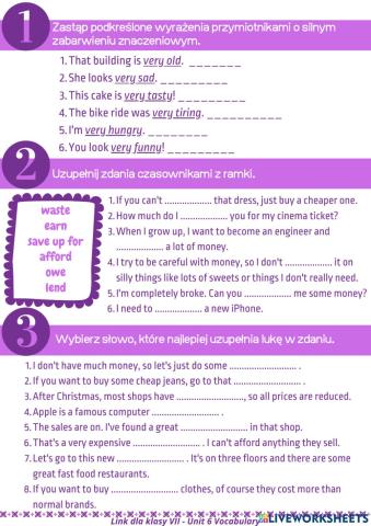 Klasa 7 Unit 6 Vocabulary