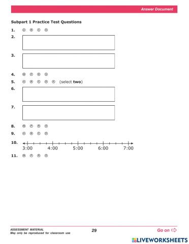 TCAP Answer sheet