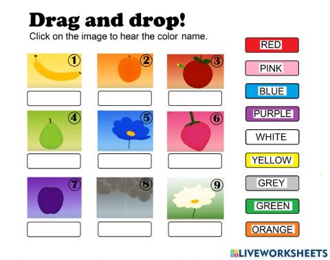 COLOURS - Drag and drop