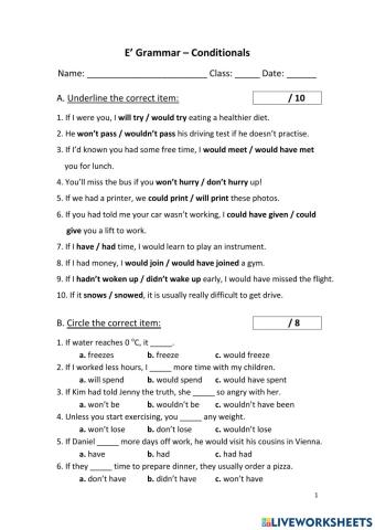 E' Grammar - Conditionals