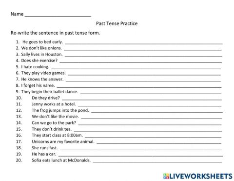 PAST TENSE (Sentence-editing)