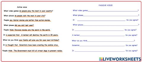 Changing to the passive