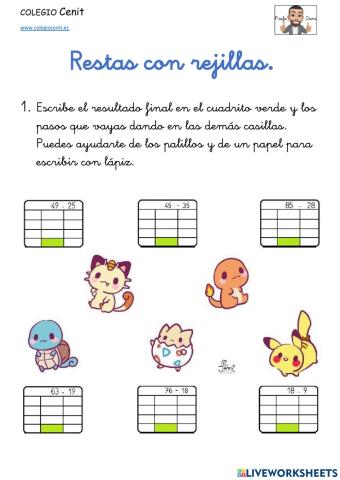 Restas con rejillas. ABN