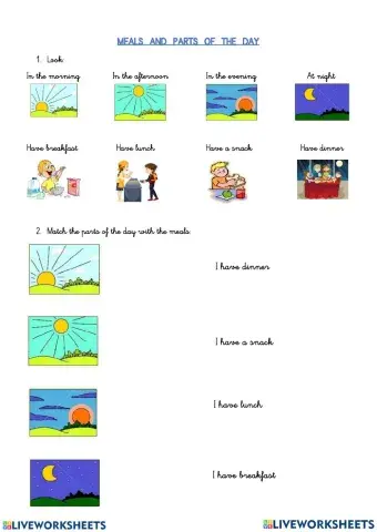 Parts of the day and meals