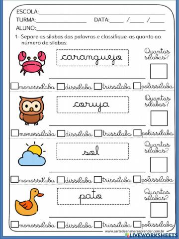 Classificação silabica