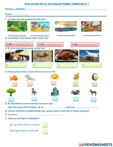 Las estaciones del año y los seres vivos