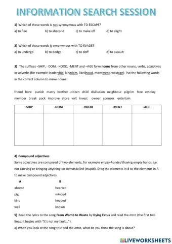 Information search session