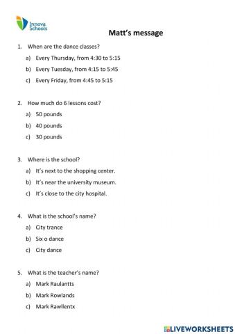 Matts message Evidence - UNIT 1 - Enjoy yourself