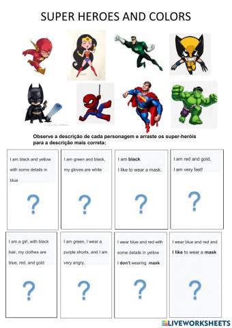 Colors and super heroes