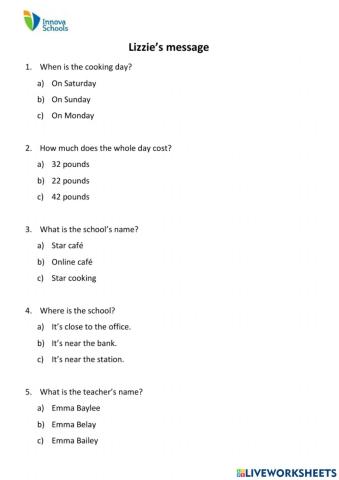 Lizzies message Evidence - UNIT 1 - Enjoy yourself