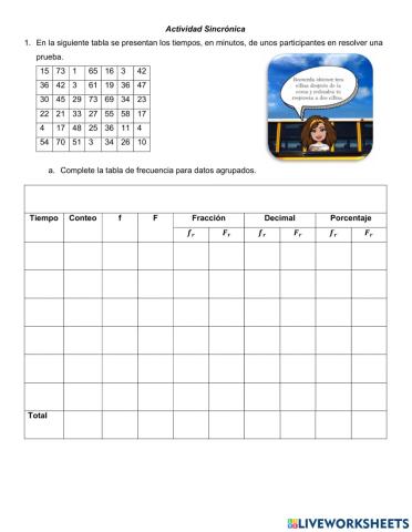 Tabla de frecuencia para datos agrupados
