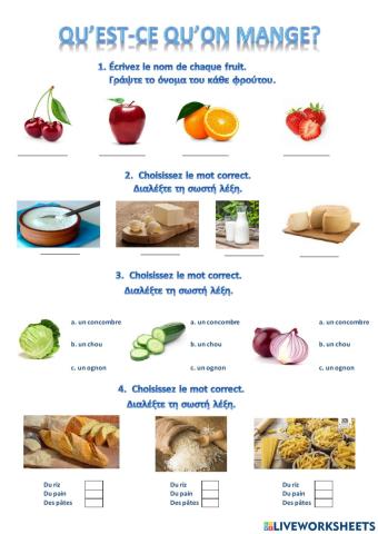 Qu'est-ce qu'on mange?