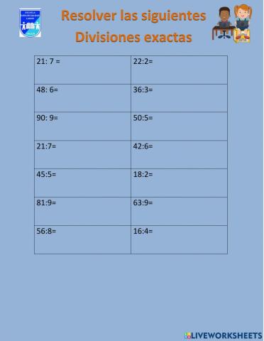 División exacta