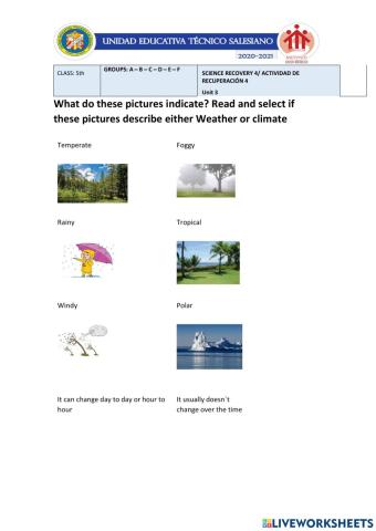 Science Recovery 4  Unit 3