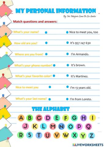 My personal information