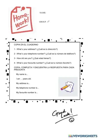 Inglés - Personal information