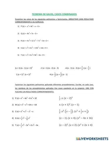 Teorema de Gauss, Factorización de Polinomios
