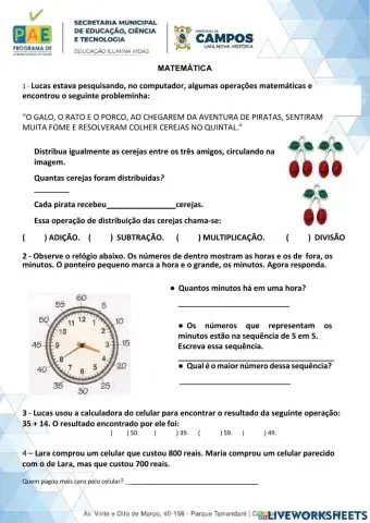 Atividade de Matemática
