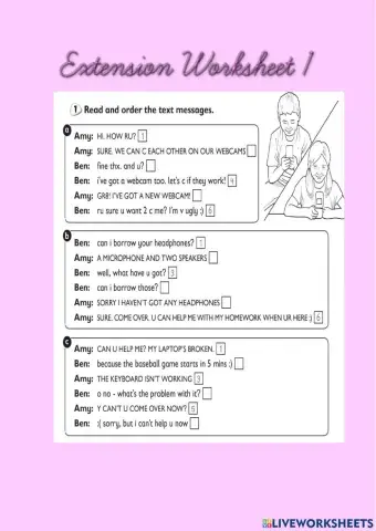 Extension Worksheet 1