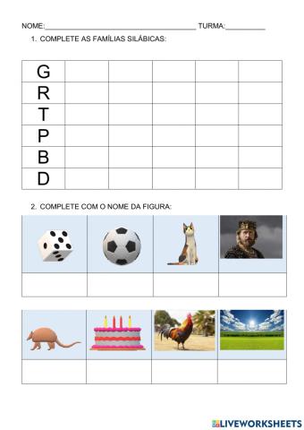 Revisão b, d, g, t, r, p