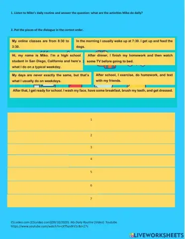 Listening: My Daily Routine