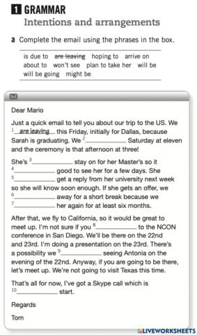 Plans and intentions