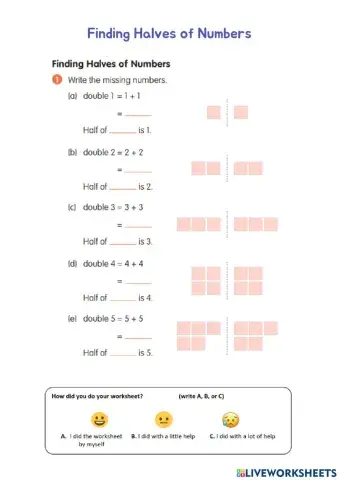 Finding Halves of Numbers