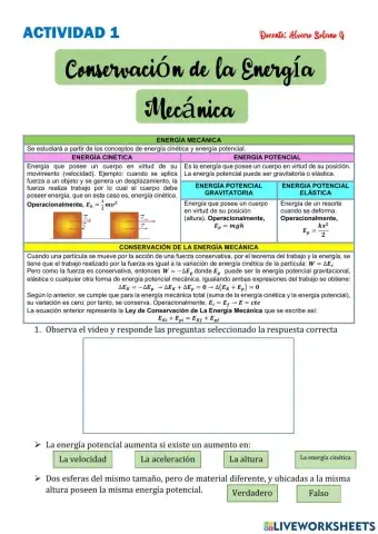 Conservación de la energía mecánica