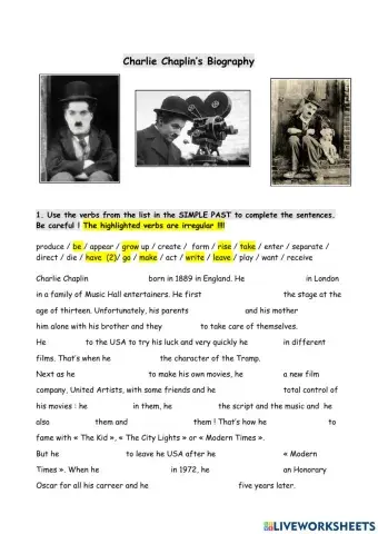 Chaplin's biography