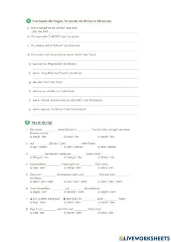 Präpositionen mit Dativ und Akkusativ