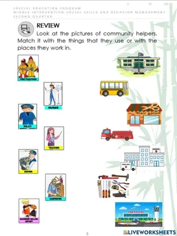 Matching community helpers