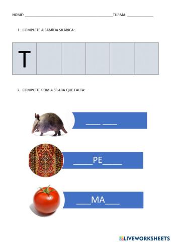 Revisão sílabas t