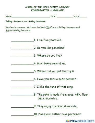 Telling and asking sentence