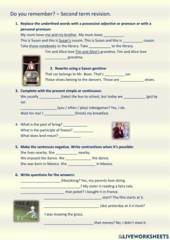 2nd term revision- 2 ESO