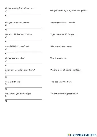 Past simple questions