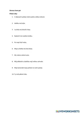 Have got - Czech - English translation