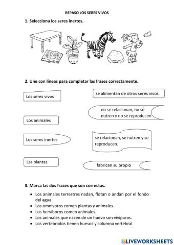 Repaso seres vivos