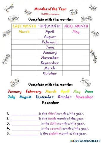 Months of the year