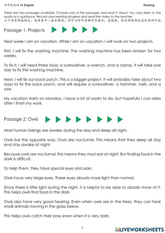 Y4 English Reading 3