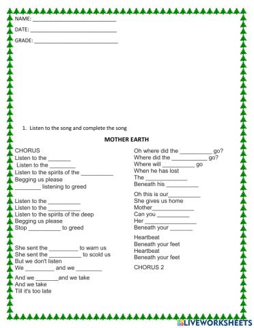 Mother earth lyrics
