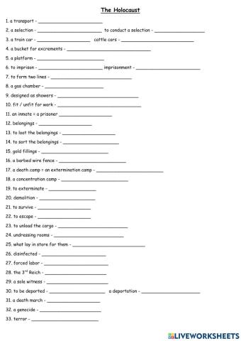 The Holocaust Vocabulary