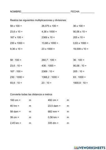 Multiplicar y dividir por la unidad seguida de ceros