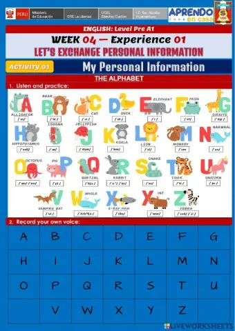 E-1 - Act. 01 - My Personal Information