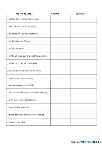 Guessing game (was-were)