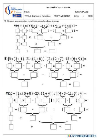 Expressões Numéricas
