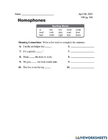 English 3rd HW 04-08