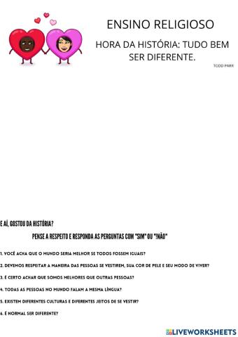 Hora da História: tudo bem ser diferente