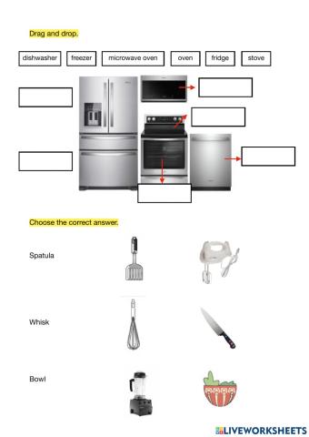 Kitchen appliances and utensils